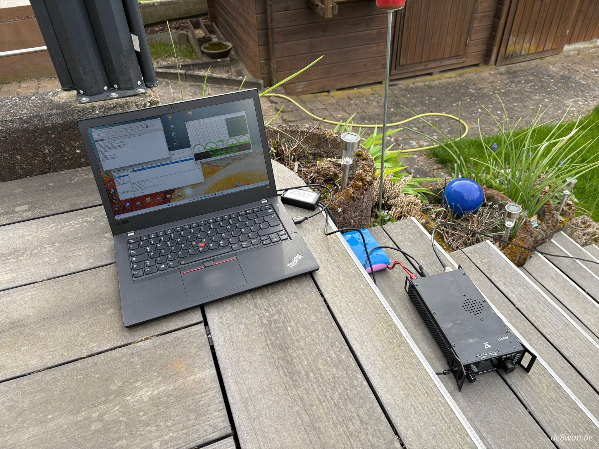 Komplettes Setup mit ThinkPad T480 und Xiegu G90